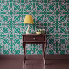 Emerald Green Baroque Ornamental Design