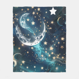 Emerald Green Celestial Moon Blanket – Luxury Seam Fleecefilt