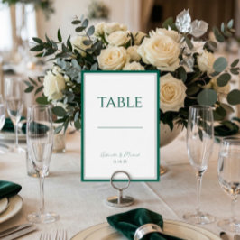 Emerald Green Classic Wedding Table Number Bordsnummer