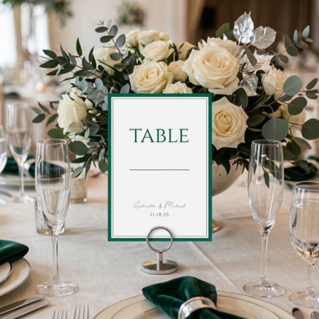 Emerald Green Classic Wedding Table Number Bordsnummer (Skapare uppladdad)