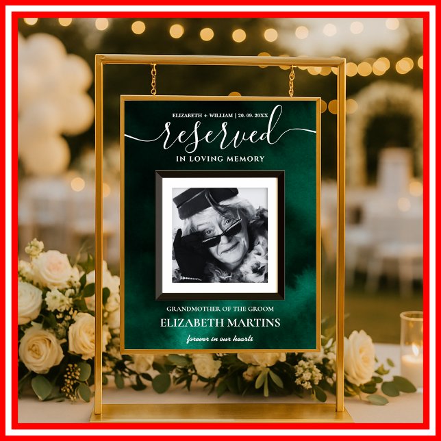 Emerald Green Deceased Reserved Seat Sign  Poster (Skapare uppladdad)