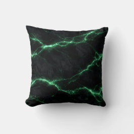 Emerald Green Electric Marble Throw Pillow Kudde