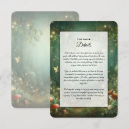 Emerald Green Enchanted Forest Wedding Tilläggskort