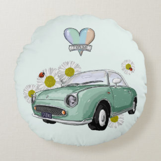 Emerald Green Figaro round pillow Rund Kudde