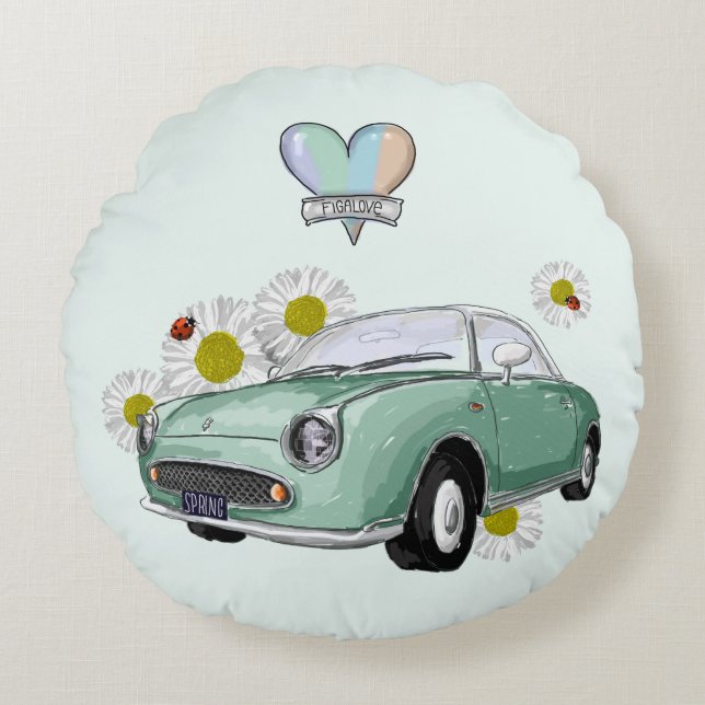 Emerald Green Figaro round pillow Rund Kudde (Framsidan)