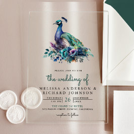 Emerald Green Floral Peacock Wedding
