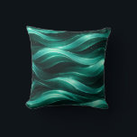 Emerald Green Fluid Wave Pattern Throw Pillow Kudde<br><div class="desc">Refresh your space with this elegant green fluid wave pattern pillow, inspired by natural flow and ocean movement. The seamless design creates a smooth and continuous visual effect that brings balance and tranquility to any room. With rich emerald green tones and soft gradients, this pillow adds a modern yet organic...</div>