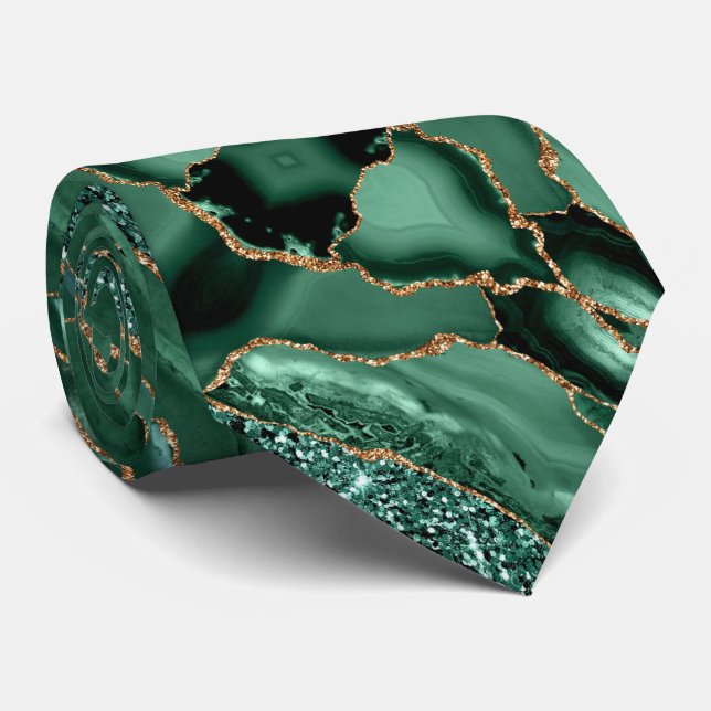 Emerald Green Gold Glitter Neck Tie Slips (Rullad)
