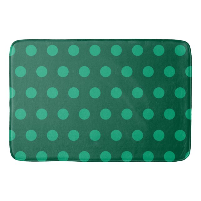 Emerald Green Polka Dots  Badrumsmatta (Framsidan)