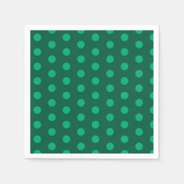 Emerald Green Polka Dots  Pappersservett