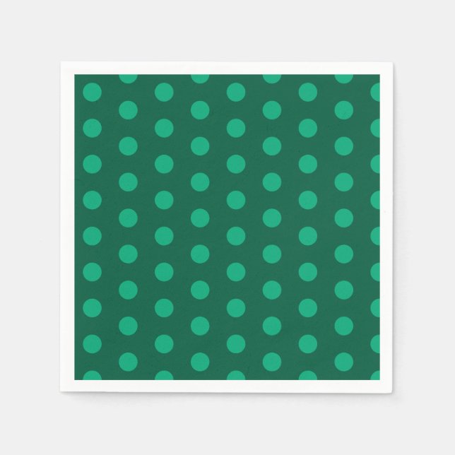 Emerald Green Polka Dots  Pappersservett (Framsidan)