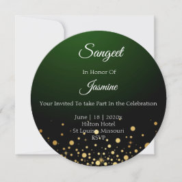 Emerald Green Sangeet-kort Bröllop Tack Kort
