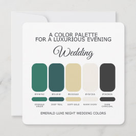 Emerald Green Wedding Color Palette Card Inbjudningar