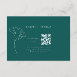 Emerald Green Wedding Website Enclosure Card Tilläggskort