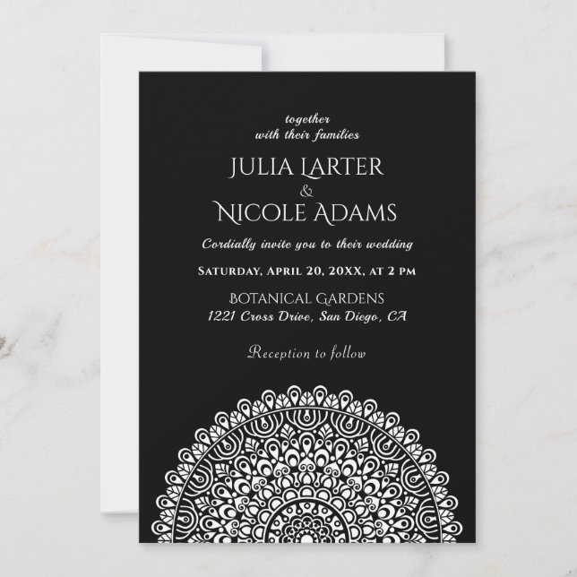 Emerald Green Wild Amazon Forest Mandala Wedding I Inbjudningar (Framsida)