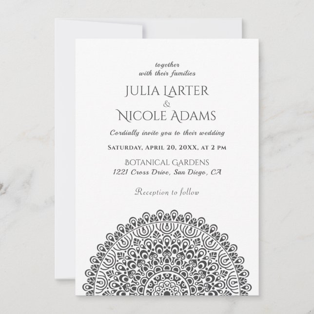 Emerald Green Wild Amazon Forest Mandala Wedding Inbjudningar (Framsida)