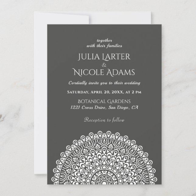 Emerald Green Wild Amazon Forest Mandala Wedding Inbjudningar (Framsida)