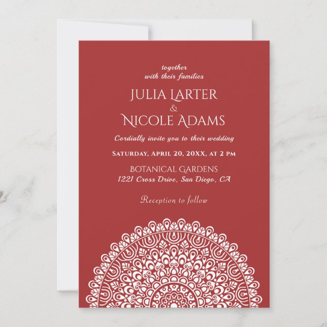 Emerald Green Wild Amazon Forest Mandala Wedding Inbjudningar (Framsida)