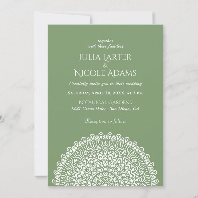 Emerald Green Wild Amazon Forest Mandala Wedding Inbjudningar (Framsida)