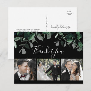 Emerald Greenery Black 3 Photo Tack Postcard Vykort