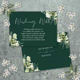 Emerald Greenery Blommigt Wishing well Bröllop Tilläggskort