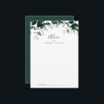 Emerald Greenery Bröllop Rådkort<br><div class="desc">Det här larmkortet från greenery bröllop är en perfekt för en boho bröllop och kan användas för alla evenemang. Den eleganterna, men ändå strålande utformningen har moody mörk grönt löv för vattenfärg och eukalyptus med en modern bohemisk skogskänsla. Dessa rådgivningskort kan användas som ett alternativ till en gästbok för bröllopsmottagning,...</div>