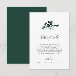 Emerald Greenery Bröllop Wishing-brunnskort Tilläggskort