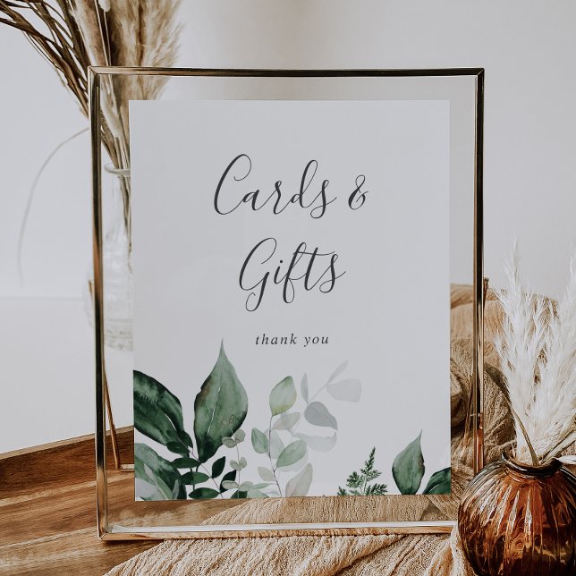 Emerald Greenery Cards and Gifts Sign Poster (Skapare uppladdad)