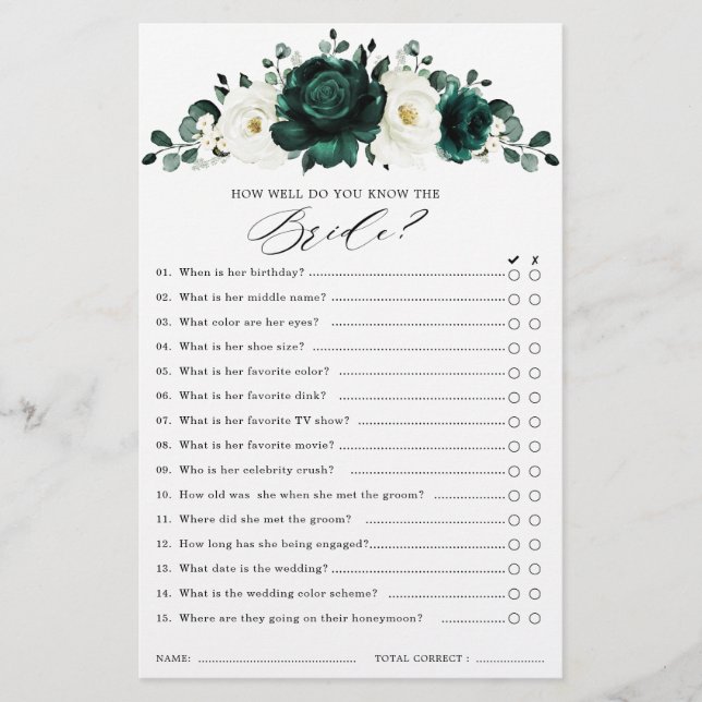 Emerald Greenery Eucalyptus Möhippa Game (Framsida)