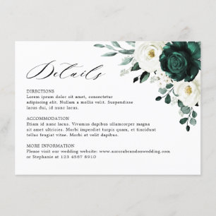 Emerald Greenery Eucalyptus White Blommigt Bröllop Tilläggskort