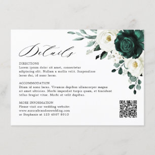 Emerald Greenery Eucalyptus White Blommigt Bröllop Tilläggskort