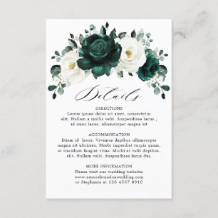 Emerald Greenery Eucalyptus White Blommigt Bröllop Tilläggskort