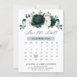 Emerald Greenery Eucalyptus White Blommigt Calenda Spara Datumet