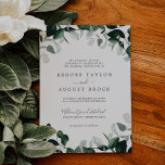 Emerald Greenery Formal Bröllop Inbjudningar<br><div class="desc">Den här framväxande gröna bröllopsinbjudan är perfekt för en boho bröllop. Den eleganterna,  men ändå strålande utformningen har moody mörk grönt löv för vattenfärg och eukalyptus med en modern bohemisk skogskänsla.</div>