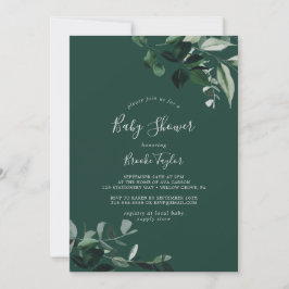 Emerald Greenery | Grönt Baby Shower Inbjudningar