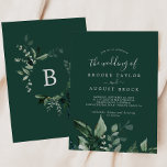 Emerald Greenery | GRÖNT BRÖLLOP Inbjudningar<br><div class="desc">Den här annalkande bröllopsinbjudan till den gröna grönten är perfekt för en boho bröllop. Den eleganterna,  men ändå strålande utformningen har moody mörk grönt löv för vattenfärg och eukalyptus med en modern bohemisk skogskänsla.</div>