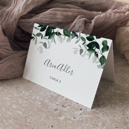 Emerald Greenery Guest Namn Bröllop-platskort Bordsnummer