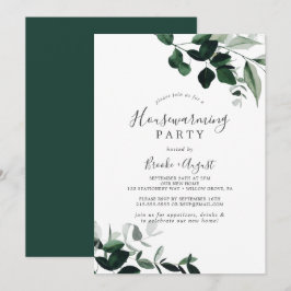 Emerald Greenery Houseuppvärmning Party Inbjudningar