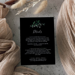 Emerald Greenery | Information om Black Bröllop Tilläggskort