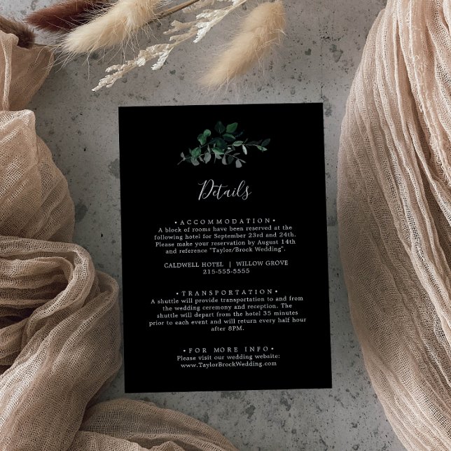 Emerald Greenery | Information om Black Bröllop Tilläggskort (Skapare uppladdad)