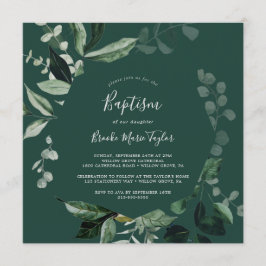 Emerald Greenery | Kvadratisk Grönt Inbjudningar