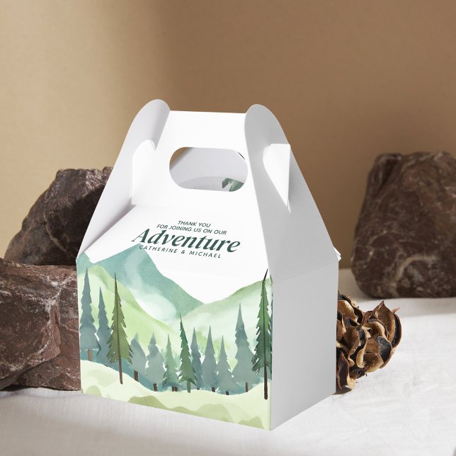 Emerald Greenery Mountain Gräs Rustic Bröllop Presentaskar (Skapare uppladdad)