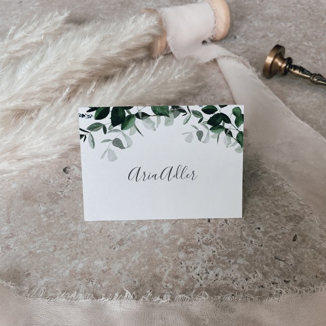 Emerald Greenery Printable Bröllop Place Card Inbjudningar (Skapare uppladdad)