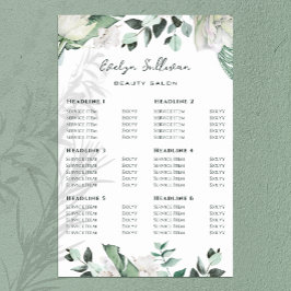 Emerald Greenery Pris List Poster