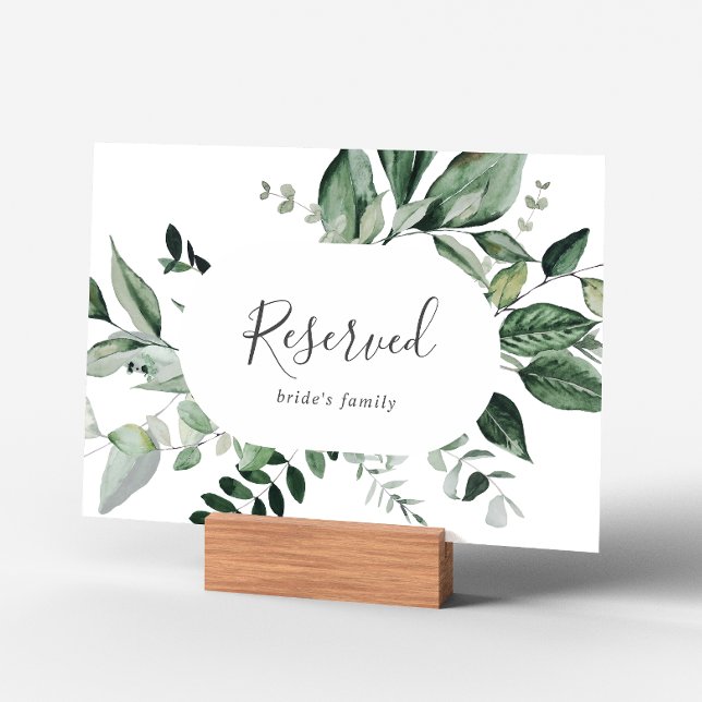 Emerald Greenery Reserved Sign (Skapare uppladdad)