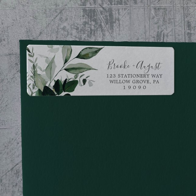 Emerald Greenery Return-adressetikett Returadress Etikett (Skapare uppladdad)