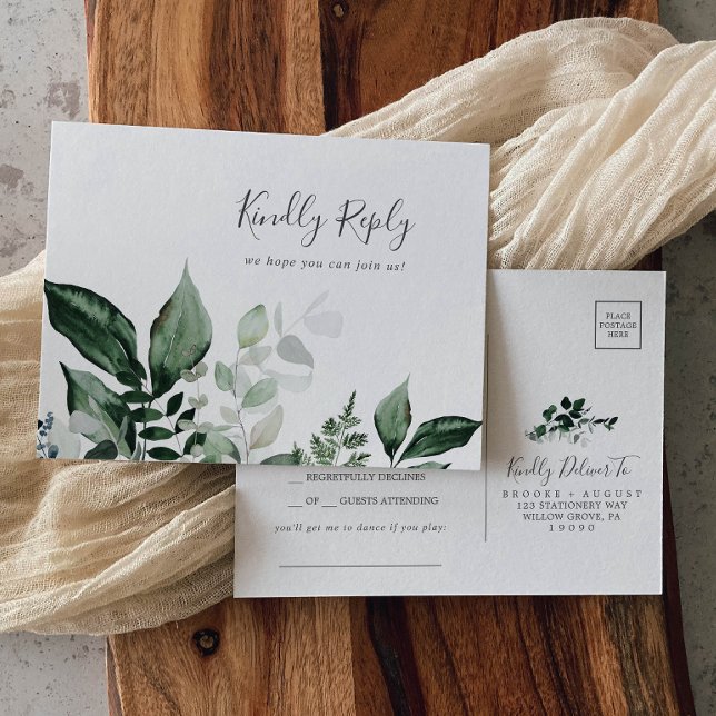 Emerald Greenery Sång Request OSA Postcard Inbjudan Vykort (Skapare uppladdad)