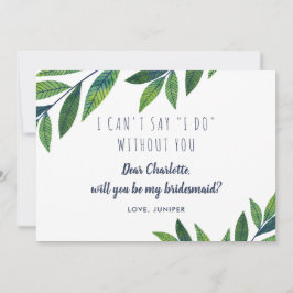 Emerald Greenery - var min Bridesmaid Inbjudningar