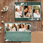 Emerald Greenery Vintage 5 Photo Collage Julkort<br><div class="desc">Välkommen till vår fantastiska Emerald Greenery-Vintage 5 Photo Collage-Helgdag Card, där vintage charm möter modern elegans. Den här designen har en berikad vattenfärgsgrej och subtilt elegant-kalligrafi med enkel typografi, som fångar kärnan av traditionell coziness- och rustic cottage core. Med en aning efterluft och ett streck av bekvämlighet för jordbruksföretaget visar...</div>