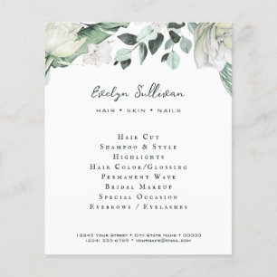 emerald greenery white blommor flyer